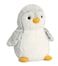 Aurora Playful Pompom Penguin Stuffed Animal  Vibrant Companions  Endless Fun  Gray 9 Inches