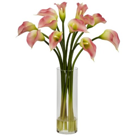 Nearly Natural Mini Calla Lily Silk Flower Arrangement