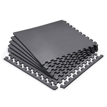 Marcy Interlocking Waterproof Flooring Mat for Exercise Equipment  Accessories MAT20Black