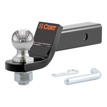 CURT 45036 Trailer Hitch Mount with 2Inch Ball  Pin Fits 2in Receiver 7500 lbs 2 Drop GLOSS BLACK POWDER COAT