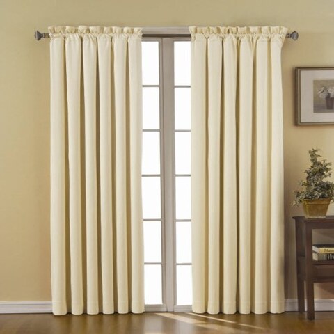 Eclipse Canova Thermal Insulated Single Panel Rod Pocket Darkening Curtains for Living Room 42 in x 63 in IVORY