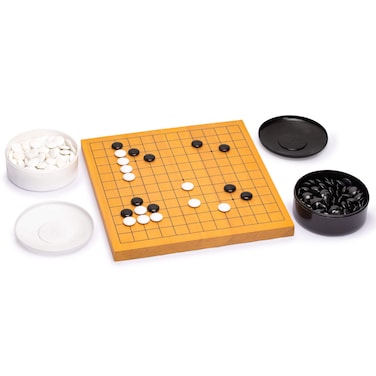 Yellow Mountain Imports Shin Kaya Beginners Reversible 13x13  9x9 Go Game Set Board 08inch with Double Convex Melamine Stones  Classic Strategy Board Game BadukWeiqi
