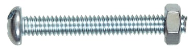 The Hillman Group 35221 Round Head Combo Machine Screw with Nut 14 x 3Inch 25Pack