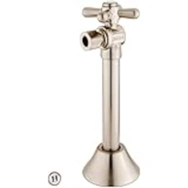 Kingston Brass CC83208X Vintage 12Inch Sweat x 38Inch OD Comp QuarterTurn Angle ShutOff Valve with 5Inch Extension 512 Brushed Nickel