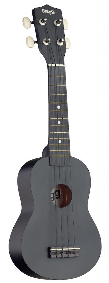 Stagg USNIGHT Soprano Ukulele with Black Nylon Gig Bag  Black