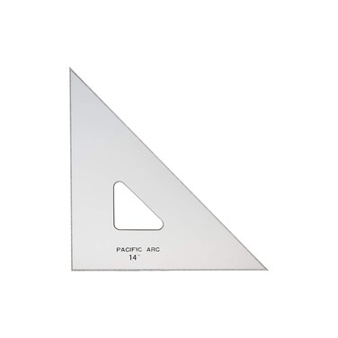 Pacific Arc Drafting Triangle 14inch 4590 Degrees wInking Edge Topaz