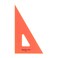 Pacific Arc Drafting Triangle 10inch 306090 Degrees Fluorescent Orange