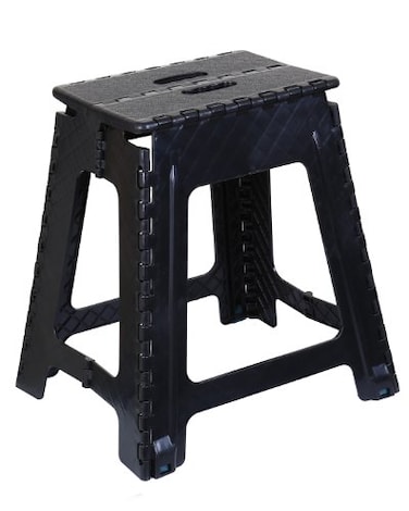 Superio Folding Step Stool 18 Inch Black