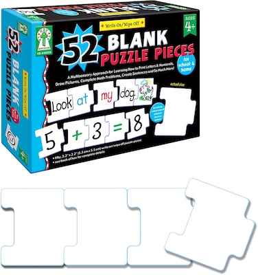 Key Education  WriteOnWipeOff 52 Blank Puzzle Pieces