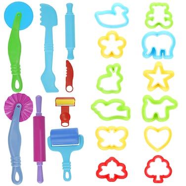 Kare  Kind Set of 20pcs Smart Dough Tools Kit with Models and Molds Animals Tractor Truck People