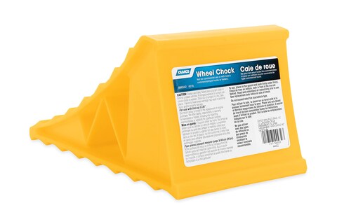 Camco 44432 Wheel Chock Without Rope Helps Keep Your Trailer or RV In Place Pack of 1  Yellow