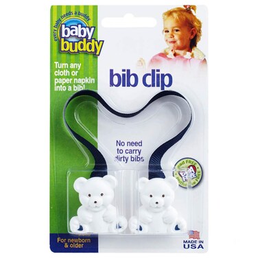 Baby Buddy Bib Clip Newborn Must Have and Travel Essential Turn Any Cloth Towel or Napkin into a Bib for Feeding or Teething Navy 1 Pack