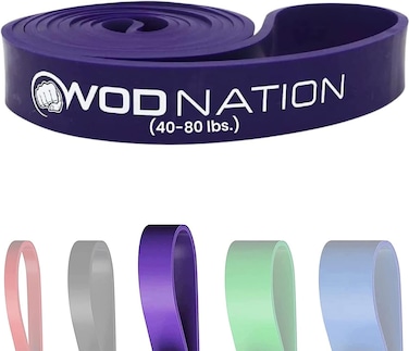 WOD Nation Single Pull Up Assistance Band 4080lbs Purple Band  Best for Pullup Assist Chin Ups Resistance Bands Exercise Stretch Mobility Work  Serious Fitness  41 inch Straps