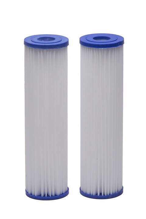 EcoPure EPW2P Pleated Whole Home Replacement Water FilterUniversal Fits Most Major Brand Systems 2 Pack 2 Count Pack of 1 WhiteBlue