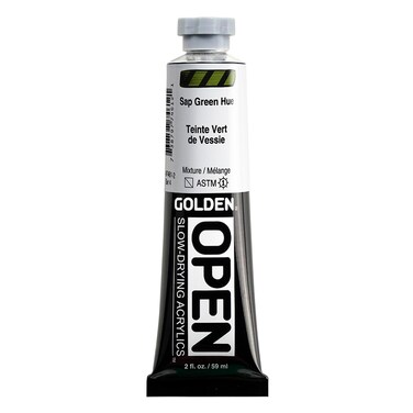 OPEN SlowDrying Acrylics by GOLDEN Sap Green Hue 2 fl oz tube Professional Acrylic Paint SemiTransparent
