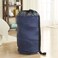Household Essentials Rolling Pop Up Hamper Drawstring Closure with Shoulder Strap and Removable Wheels Blue