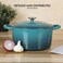 Crock Pot Artisan 6Quart Round European Enameled Cast Iron Dutch Oven Pot With Lid Teal Ombre