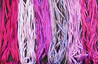 New ThreadNanny 6 Spools of 100 Pure Silk Ribbons  PurpleViolet Tones  60 MTS x 4mm