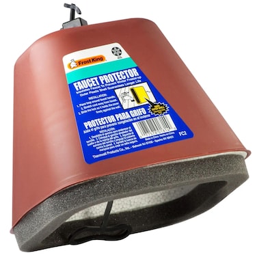 Thermwell Frost King FC2 Plastic Faucet Cover Rectangular Single Dark Red