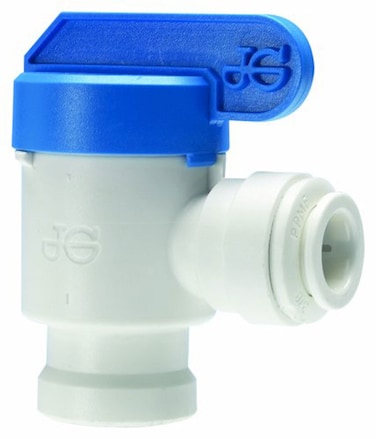 John Guest 38 Inch OD Tube Size x 14 Inch NPTF Speedfit to Female Shut Off Valve Push to Connect Plastic Plumbing Fitting PPSV501222WP