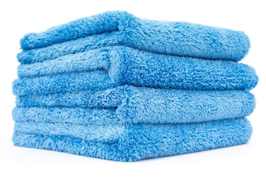 The Rag Company  Eagle Edgeless 500 4Pack Professional Korean 7030 Blend Super Plush Microfiber Detailing Towels 500GSM 16in x 16in Blue