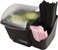 San Jamar Mini Dome Condiment Holder Chillable with Dome Lid for Kitchen Bar And Restaurants Plastic 1 Quart Black