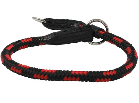 Dogs My Love Round Braided Rope Nylon Choke Dog Collar with Sliding Stopper 20 Long 03 Diam 8mm RedBlack