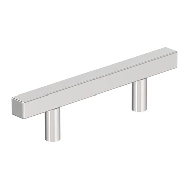 Amerock 10BX3717526  Polished Chrome Cabinet Pull  3 inch 76mm CentertoCenter  10 Pack  Bar Pulls Square  Furniture Hardware