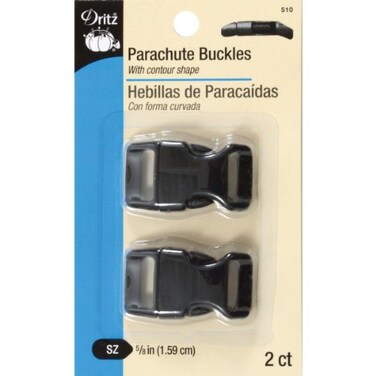 Dritz 510 Contoured Parachute Buckle for 58Inch Strap Black 2Count