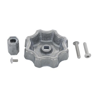 Danco Outdoor Faucet Water Spigot Handle  Hose Bibb Round Wheel Handle Replacement  Includes Screws  Metal 10006 SilverPewter125L x 375W