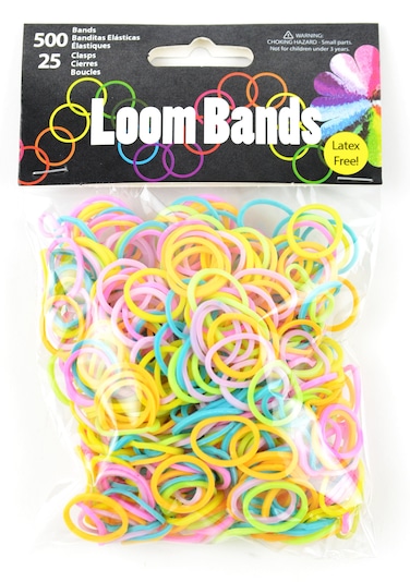 Touch of Nature 500 Value Pack Loom Bands Assorted Includes 25 Plastic Claps Pastel GreenOrangePinkPurpleYellowTurquoise