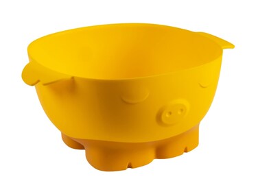 Kuhn Rikon Kinderkitchen Kids Mixing Bowl Pig 98 x 91 x 43 Yellow  ChildFriendly Kitchen Tools For Real Cooking