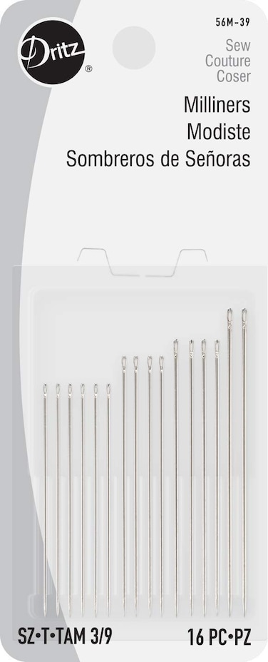 Dritz 56M39 Milliners Hand Needles Size 39 Nickel 16Count