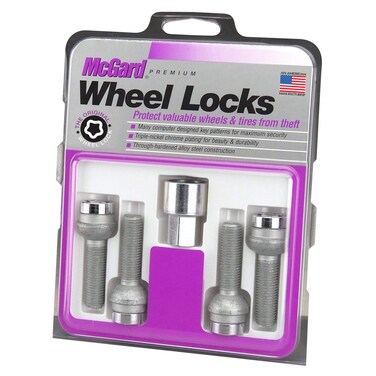 MCGARD 28017 Chrome Bolt Style Radius Seat Locks M14 x 15 Thread Size  Set of 4