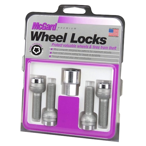 MCGARD 28017 Chrome Bolt Style Radius Seat Locks M14 x 15 Thread Size  Set of 4