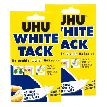 UHU White tack Twin Pack  Sticky Reusable Adhesive