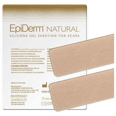 EpiDerm Long Strips Premium Grade Silicone Scar Sheets for CSection Tummy Tuck Cardiac Surgery Scars Easy To Use  Reusable Silicone Gel Sheets for Scars 14 x 115 in  1 Pair Natural