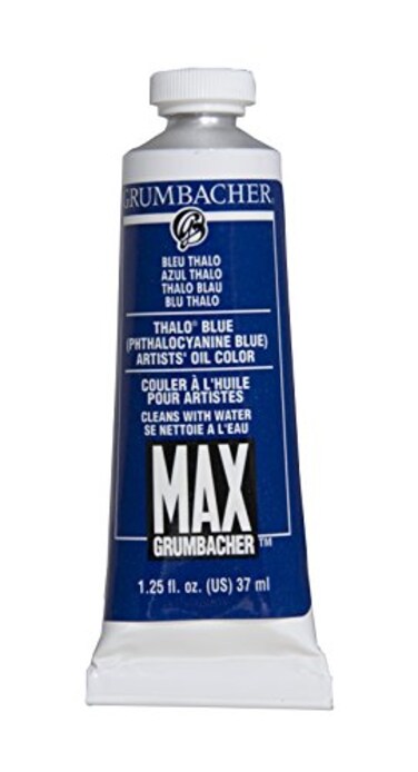 Grumbacher Max Water Miscible Oil Paint 37ml125 oz Thalo Blue