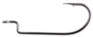 Owner Silver Offset Shank Wide Gap Worm Hook 50 Silver