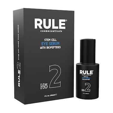 RULE Under Eye Serum for Dark Circles and Puffiness  Advanced Anti Aging Argan Stem Cell Serum Eye Bags Treatment for Men Firm Lift  Reduce Wrinkles with BioPeptides Vitamin E Eye Gel Cream 30ml