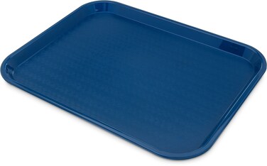 Carlisle FoodService Products Cafe Fast Food Cafeteria Tray with Patterned Surface for Cafeterias Fast Food And Dining Room Plastic 1787 X 14 X 098 Inches Blue Pack of 12