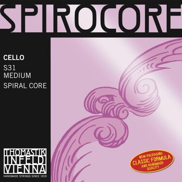 ThomastikInfeld Spirocore Cello Single CString 44 Scale Medium Tension S33  Flexible Spiral Core TungstenWound for Superior Sound Bow Response