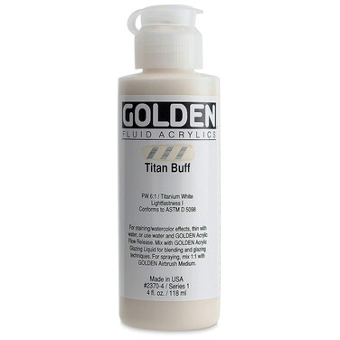 Fluid Acrylics by GOLDEN Titan Buff 4 fl oz Bottle Professional Acrylic Paint SemiOpaque