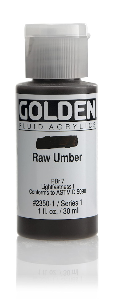 Golden Fluid Acrylic Paint 1 OunceRaw Umber