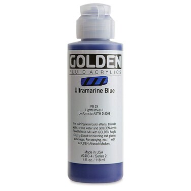Fluid Acrylics by GOLDEN Ultramarine Blue 4 fl oz Bottle Professional Acrylic Paint SemiTransparent