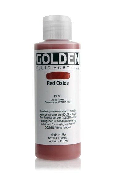 Golden Fluid Acrylic 4 Ounce Bottle Red Oxide 23604