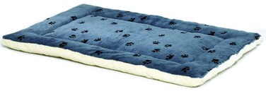 MidWest Homes for Pets Reversible Paw Print Pet Bed in Blue  Cream Dog Bed Measures 235L x 17W x 28H for Small Dogs Machine Wash