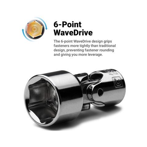 Capri Tools 14 in Drive Master Universal Socket Set 5 to 15 mm 316 to 916 in Metric and SAE 19Piece