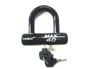 Trimax MAX40BK Motorcycle Disc ULock  Black with Black PVC Shackle