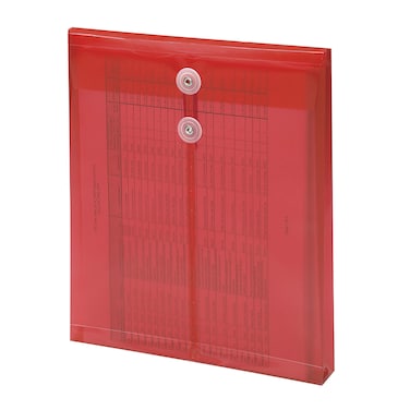 Smead Poly Envelope 114 Expansion StringTie Closure Top Load Letter Size Red 5 per Pack 89547